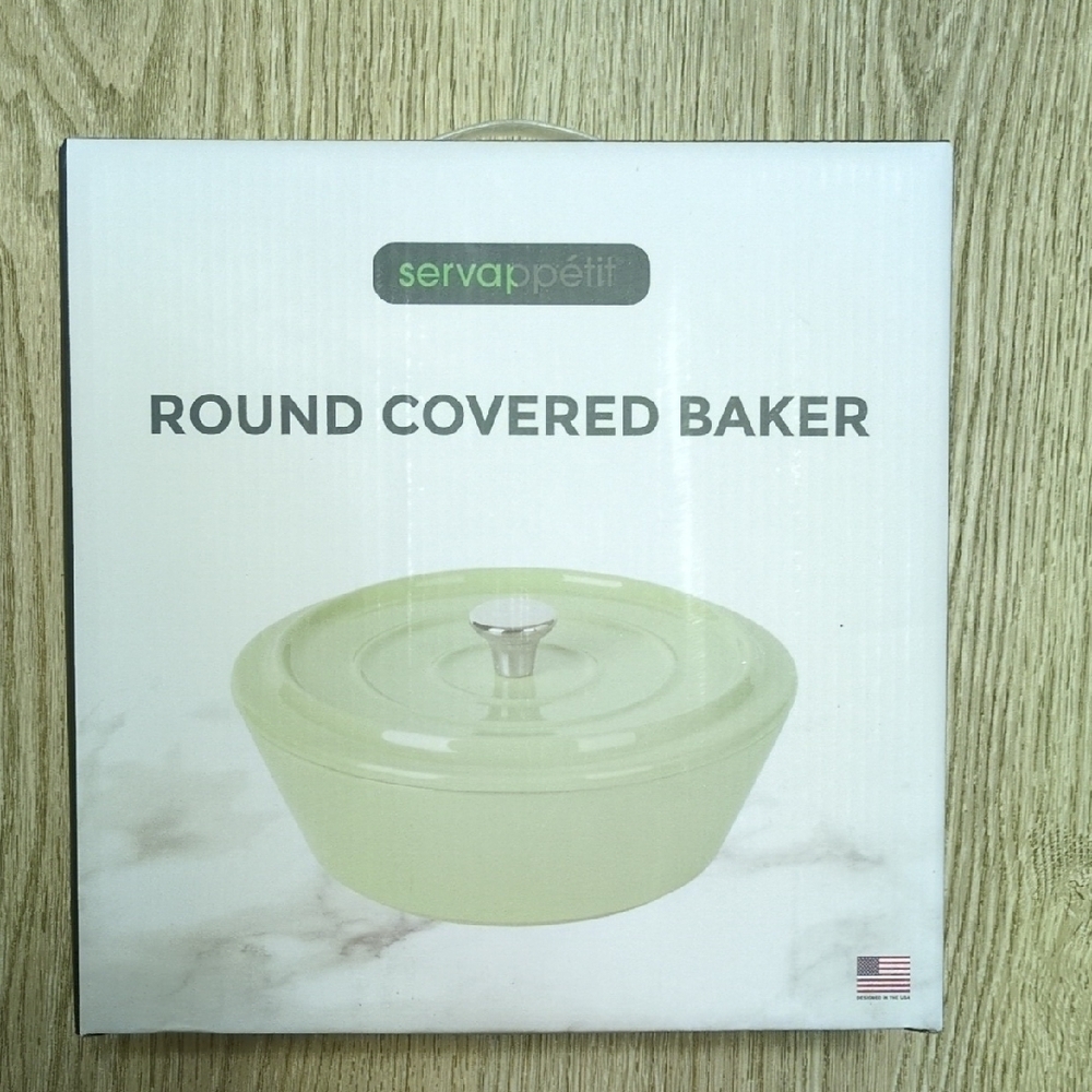 Servappetit Round Covered Baker Pastel Green